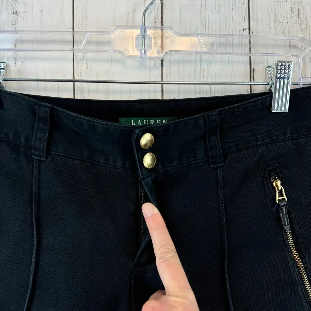 Lauren Ralph Lauren Black Zip Front Pocket Skinny Pointe Pants Size 4 Petite